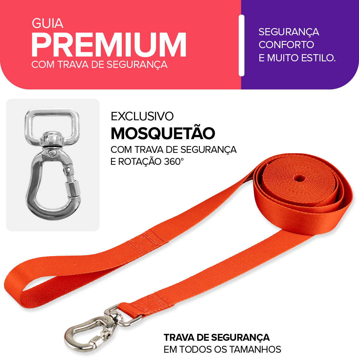 Guia Longa 10 Metros para Cachorros Vermelho Basic Pet
