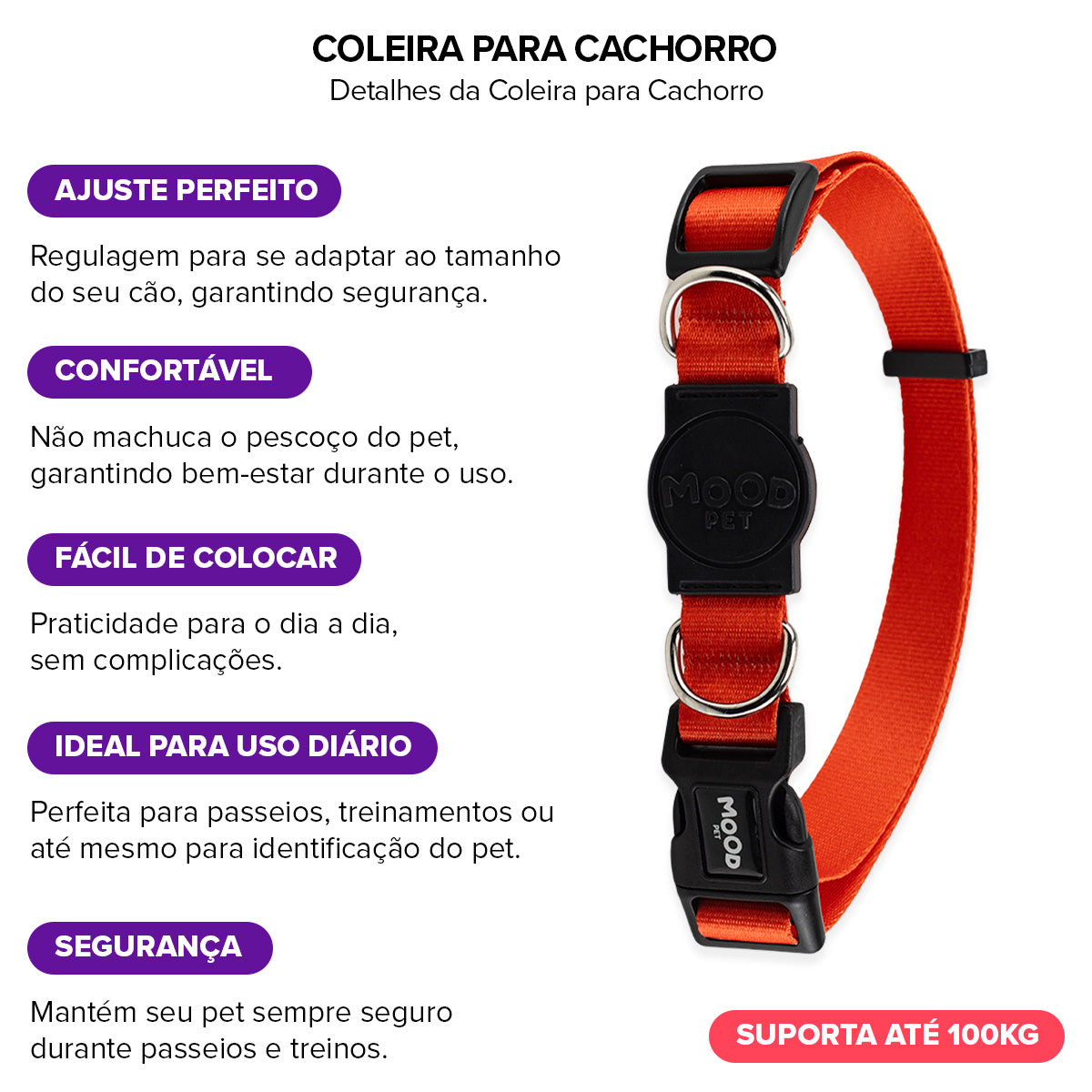 Coleira para Cachorros Red Mood Pet
