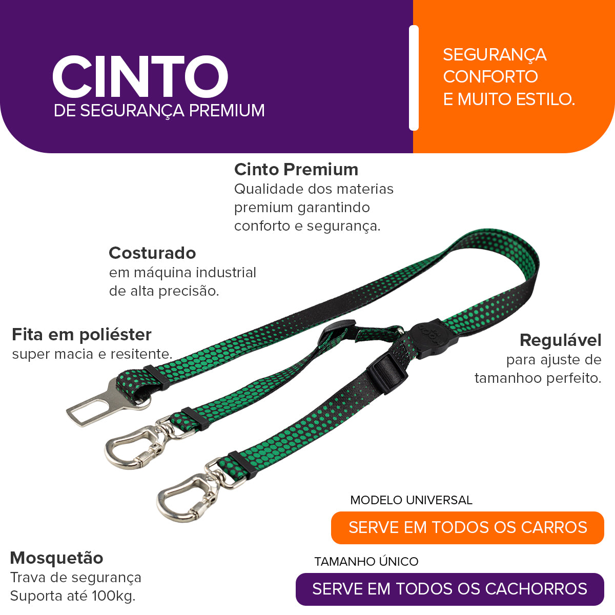 Cinto de Segurança Duplo Namu Mood Pet