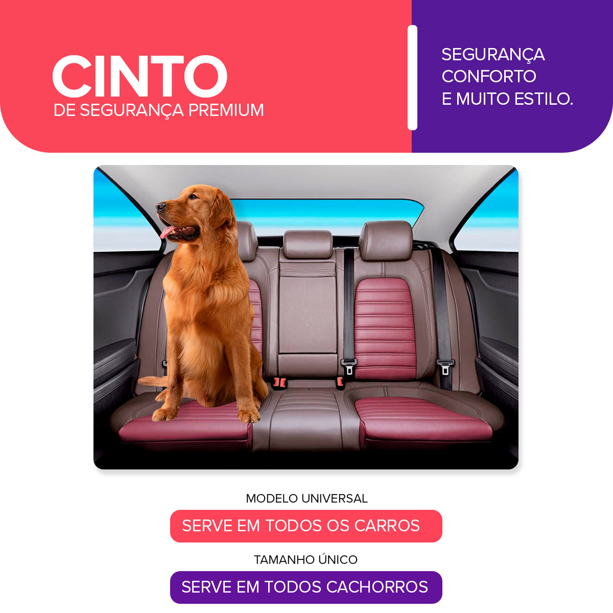 Cinto de Segurança Pet Basic Pet