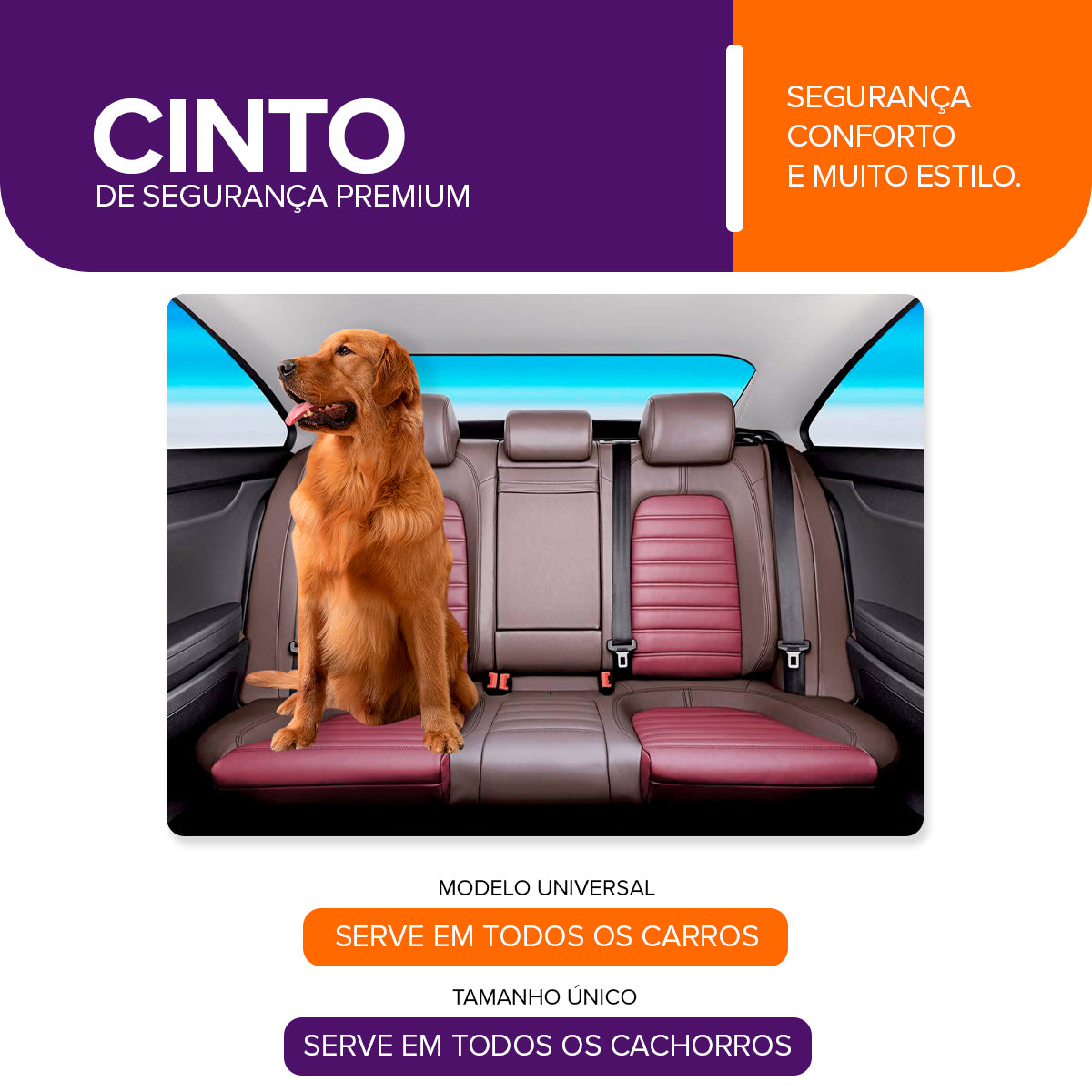 Cinto de Segurança Pet Fine Rose Mood Pet