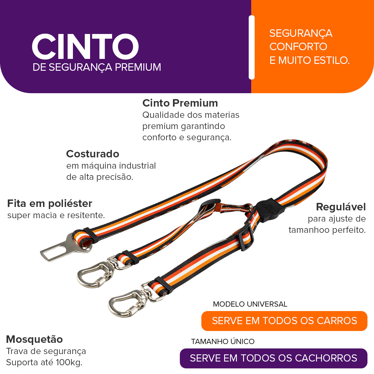 Cinto de Segurança Duplo Noord Mood Pet
